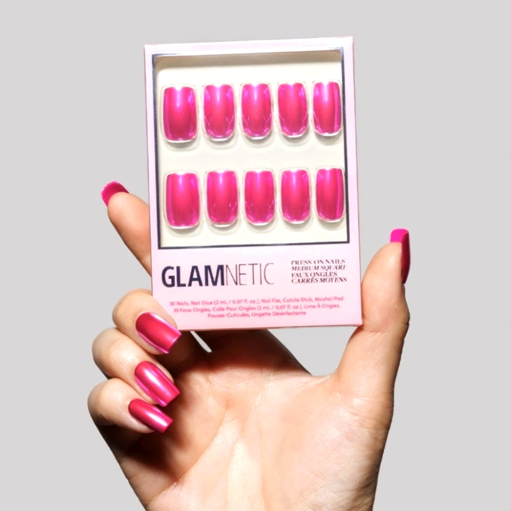 Glamnetic Pink Alloy Press-On Nails